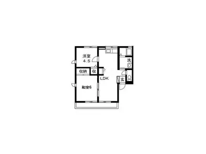 シティハイムパーシモン(2LDK/2階)の間取り写真