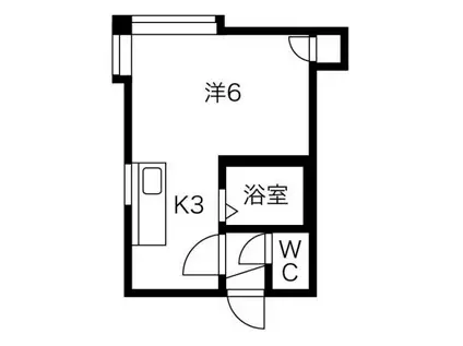 TCM学園前I(ワンルーム/1階)の間取り写真