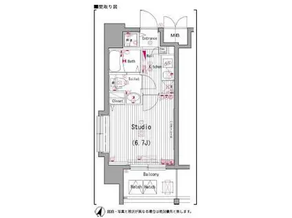 ガーラ横濱南(1K/2階)の間取り写真