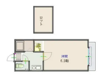 フローラ南曰佐(1K/1階)の間取り写真