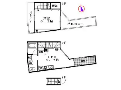 グランエッグス松原(1LDK/3階)の間取り写真