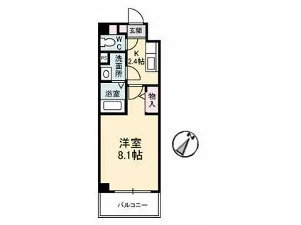 JRBハイツ湯田(1K/3階)の間取り写真