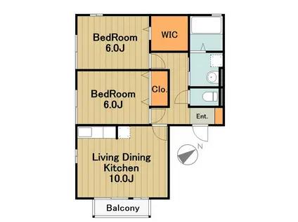 フローラ3(2LDK/2階)の間取り写真