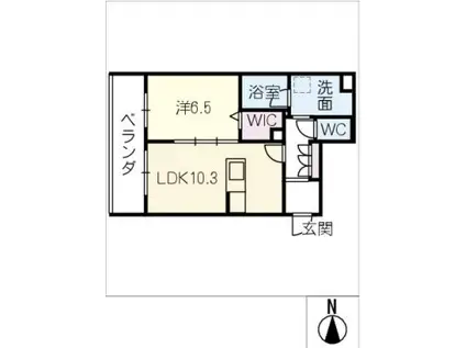 ALNEST(1LDK/2階)の間取り写真
