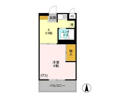 リジェール大久保III(1K/3階)の間取り写真