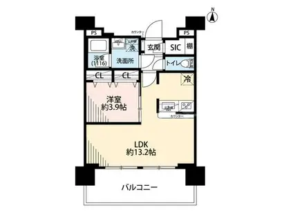 プレール・ドゥーク両国IV(1LDK/12階)の間取り写真