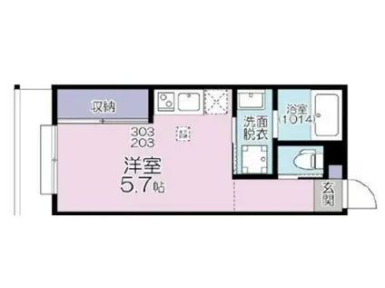マウナケア大宮(1K/3階)の間取り写真