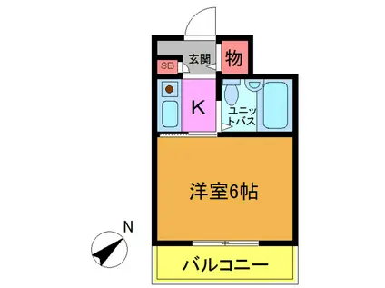 ユニパレス(1K/3階)の間取り写真