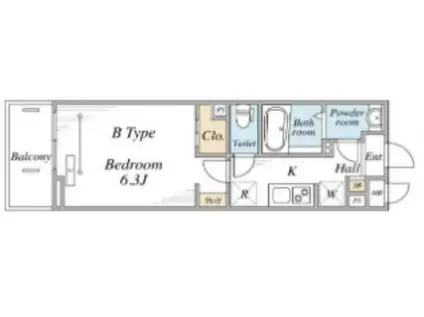 リブリ・西横浜II(1K/3階)の間取り写真