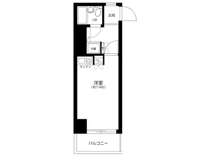 ライオンズマンション目黒不動前(ワンルーム/2階)の間取り写真
