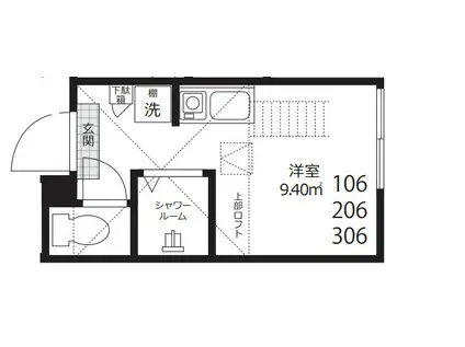 QUQURI TOKYO SHINJUKUククリトウキョウシンジュク(ワンルーム/2階)の間取り写真