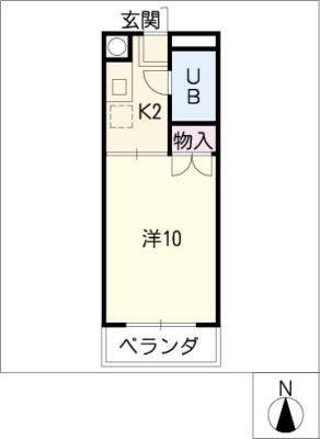 ラッキーキャット(1K/5階)の間取り写真