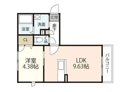 シャーメゾン ルミエール(1LDK/2階)の間取り写真