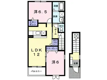 シャルマン(2LDK/2階)の間取り写真