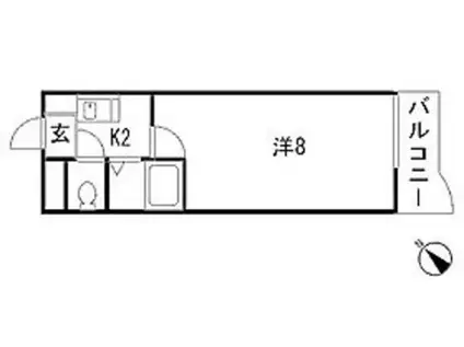 メゾンド長束(1K/1階)の間取り写真