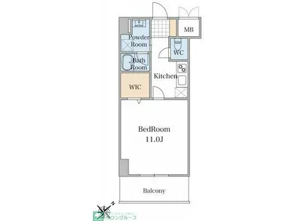 スカイグランデ八千代台(1K/8階)の間取り写真