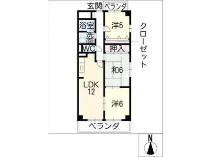 エントピアダテ(3LDK/1階)の間取り写真