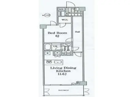 グレイスコート白金(1LDK/1階)の間取り写真