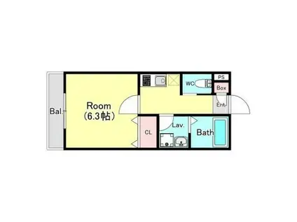 シエーナ上中里(1K/3階)の間取り写真