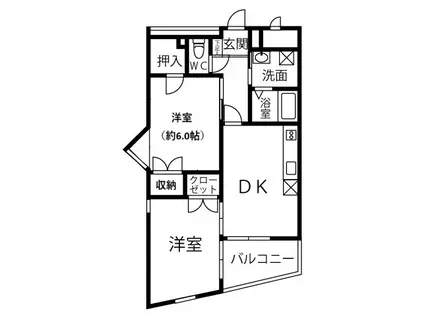 ガーデンコート碌山(2DK/2階)の間取り写真