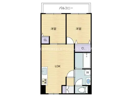 T・Sグランデ恒久南(2LDK/1階)の間取り写真