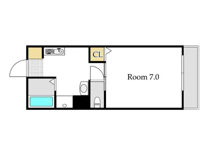 CROSS ROAD(1K/1階)の間取り写真