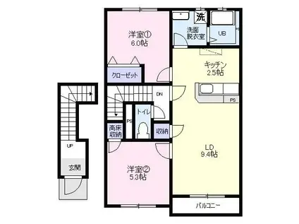 NEW廣本(2LDK/2階)の間取り写真