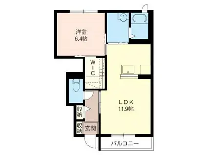 アルベール01(1LDK/1階)の間取り写真