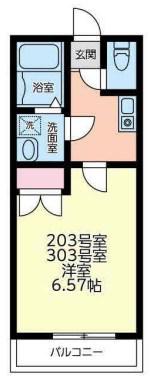 エルガラン(1K/3階)の間取り写真
