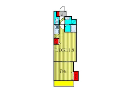 グランディオ検見川(1LDK/3階)の間取り写真