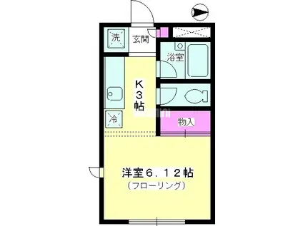 ボヌール茅ヶ崎(ワンルーム/1階)の間取り写真