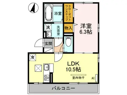 FROM M(1LDK/1階)の間取り写真