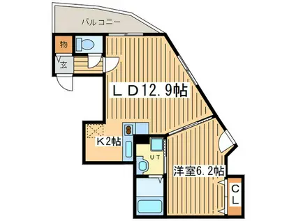 CUBIOS東大通(1LDK/4階)の間取り写真