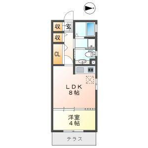 セントポーリア(1LDK/1階)の間取り写真