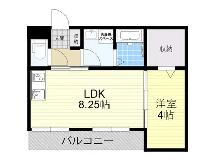 ソウザ甲斐田(1LDK/1階)の間取り写真