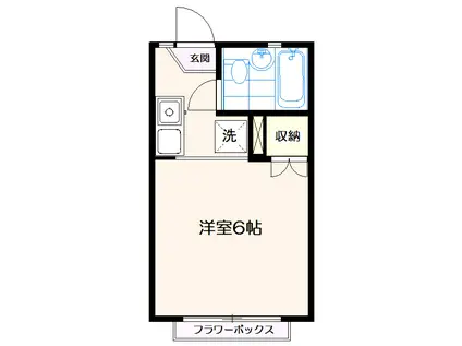 弥生レジデンス(ワンルーム/2階)の間取り写真