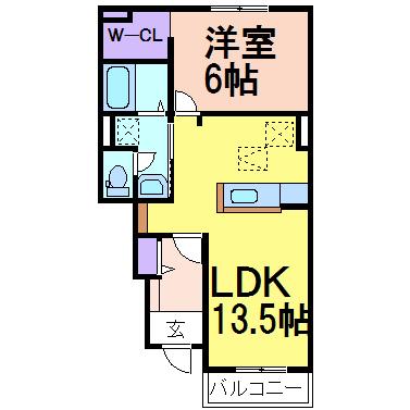 ファースト・スター(1LDK/1階)の間取り写真