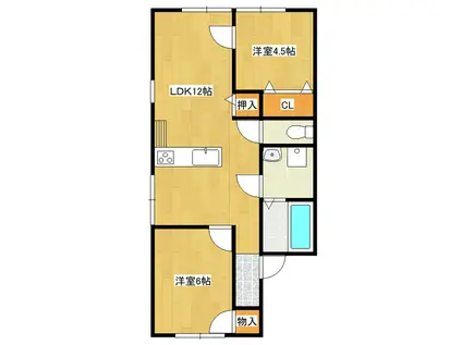 グランドキャニオン(2LDK/2階)の間取り写真