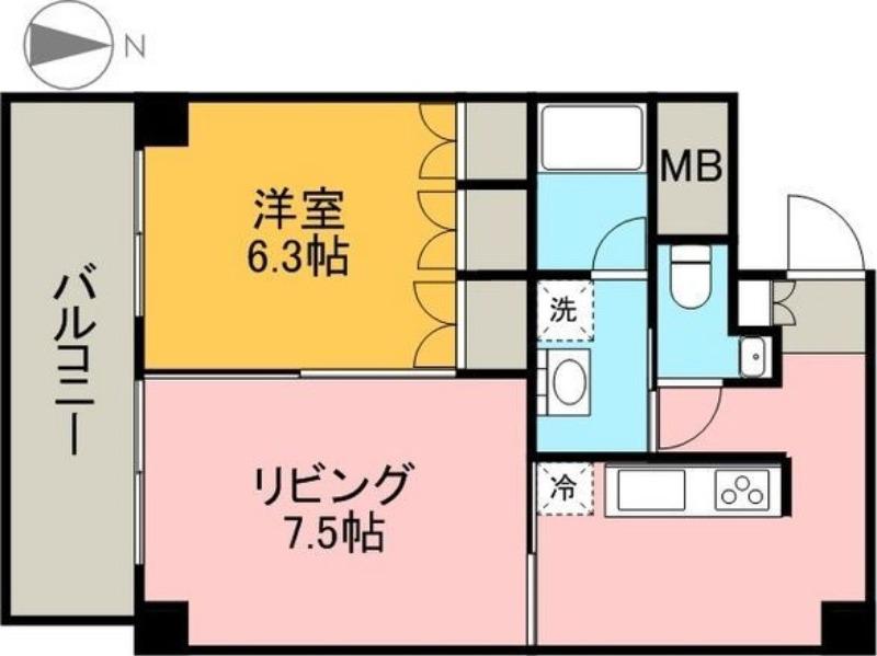 TACHIBANA BOX24(2K/7階)の間取り写真