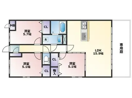 レーベンス守恒(3LDK/1階)の間取り写真