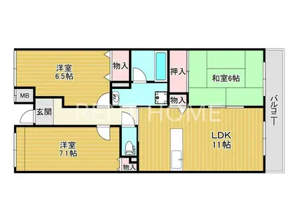 小枝ビルII(3LDK/4階)の間取り写真