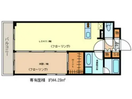 グランガーデン I(1LDK/2階)の間取り写真
