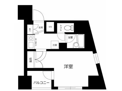 サンテミリオン東日本橋駅前(1K/8階)の間取り写真