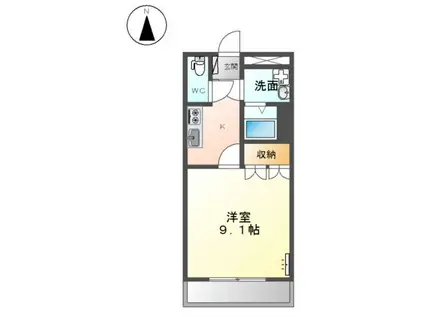 グランドビラ・コート(1K/2階)の間取り写真