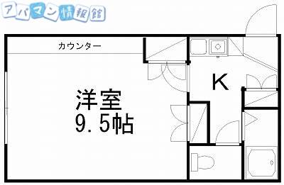 ホライズン(1K/1階)の間取り写真