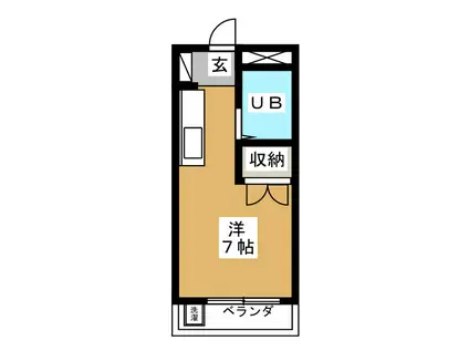 シャトル小林(ワンルーム/2階)の間取り写真
