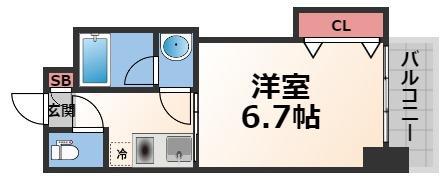 グレンパーク中川(1K/5階)の間取り写真