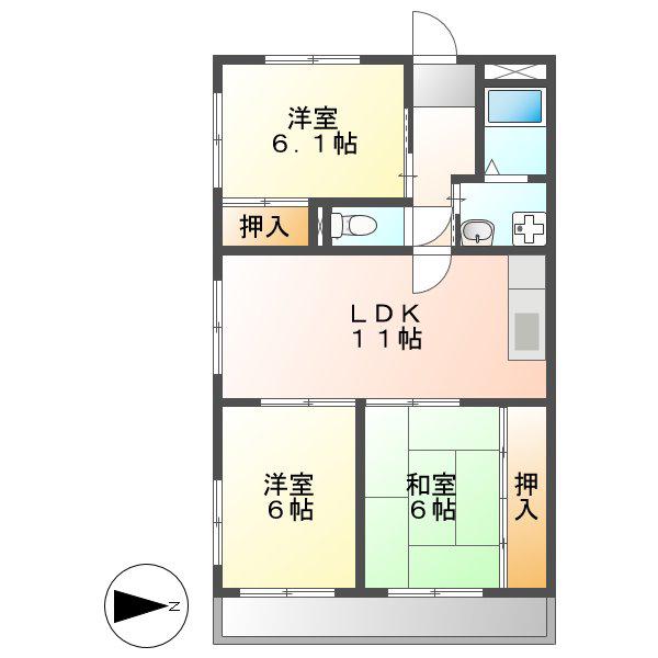 リュフテンハイム(3LDK/1階)の間取り写真