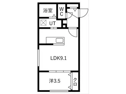 SENA麻生(1LDK/2階)の間取り写真