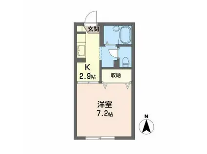 シャーメゾン矢巾 D(1K/2階)の間取り写真